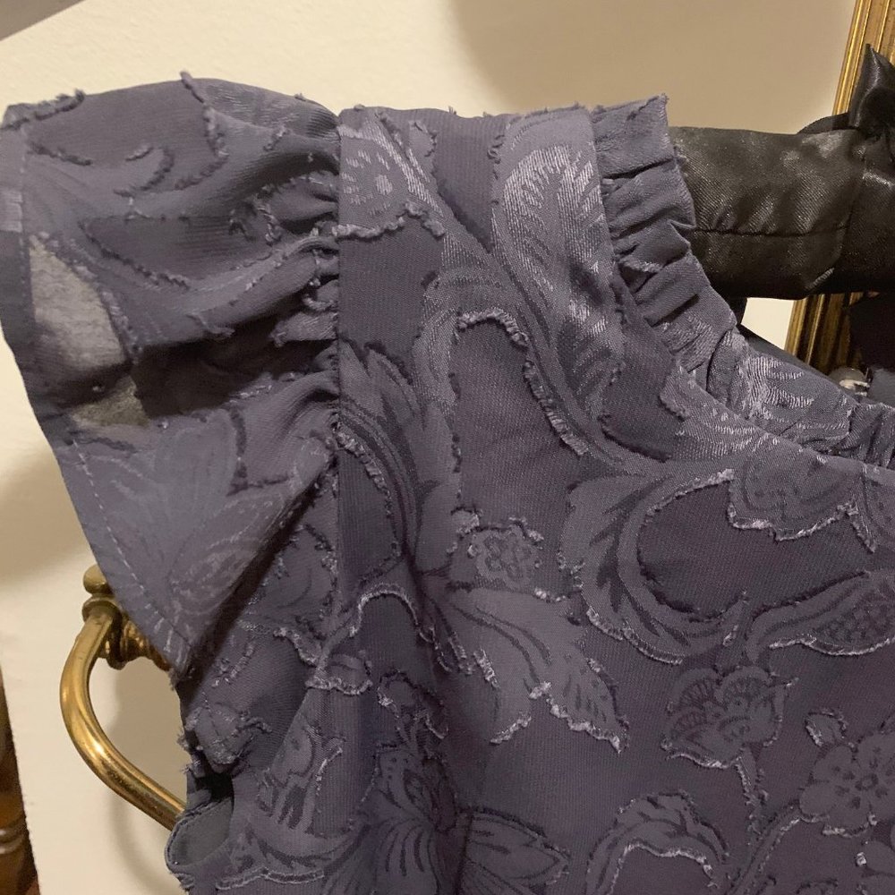 Flutter Sleeve Damask Pattern Shift Dress - image 4